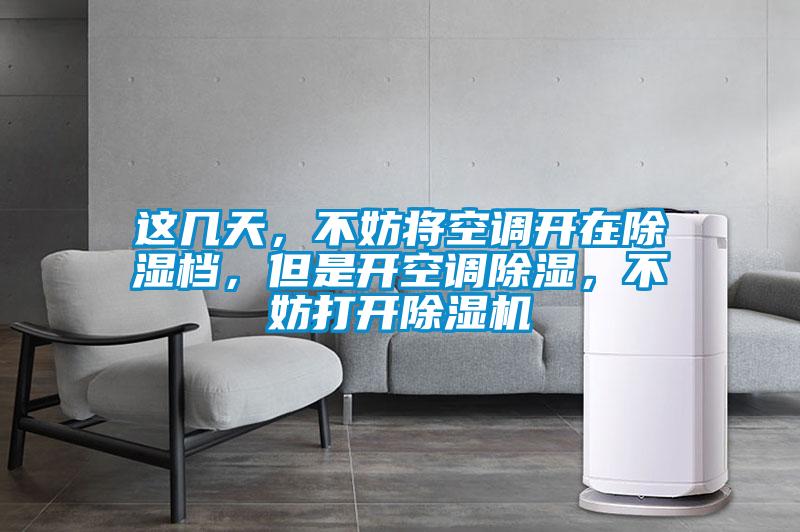 這幾天，不妨將空調(diào)開在除濕檔，但是開空調(diào)除濕，不妨打開除濕機
