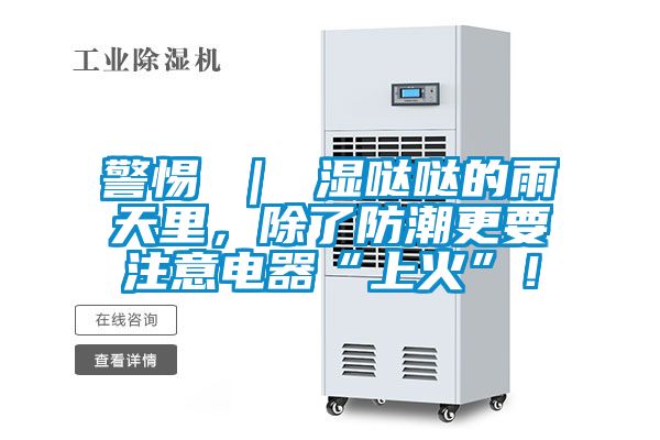 警惕 ｜ 濕噠噠的雨天里，除了防潮更要注意電器“上火”！